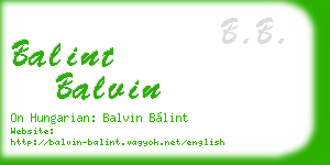 balint balvin business card
